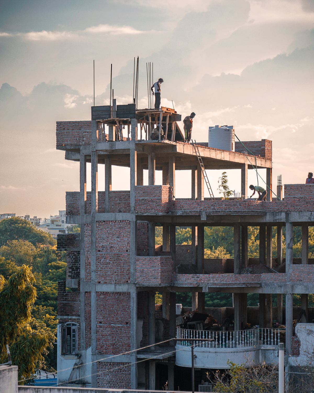 Building under construction in Hyderabad, India