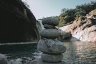 Close-Up Shot of a Stack of Rocks