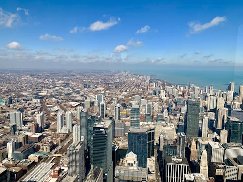Free Aerial Photography of City Buildings in Chicago Stock Photo