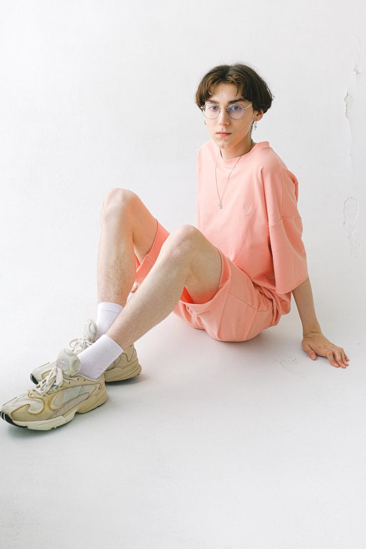 Stylish Teen Man In Casual Outfit In Studio