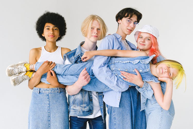 Group Of Diverse Teenager Friends Looking At Camera