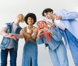 Models Wearing Denim Clothes Posing at The Camera