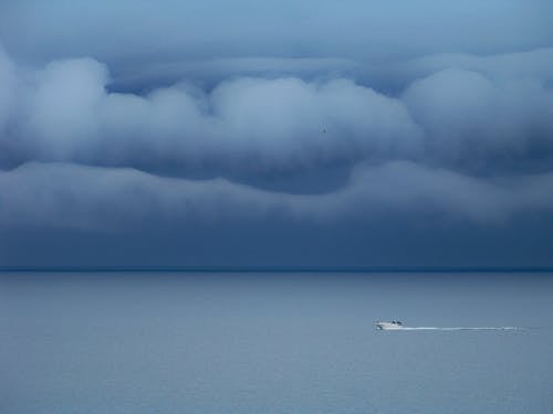 Motorboat on Sea and Overcast