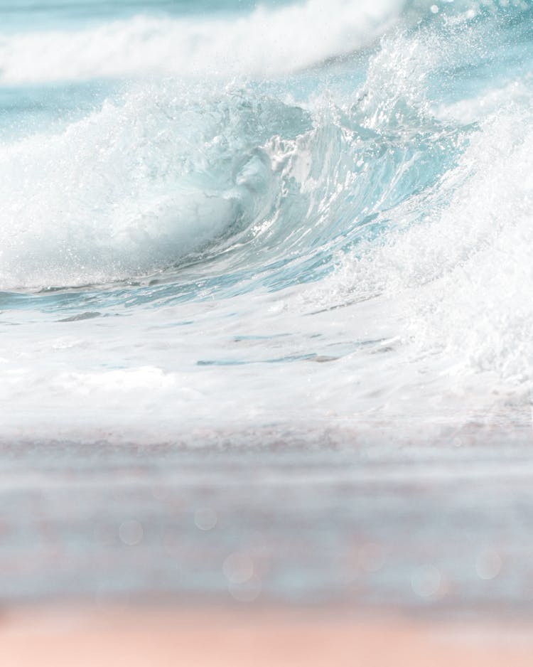 Pure Splashing Sea Wave In Daylight