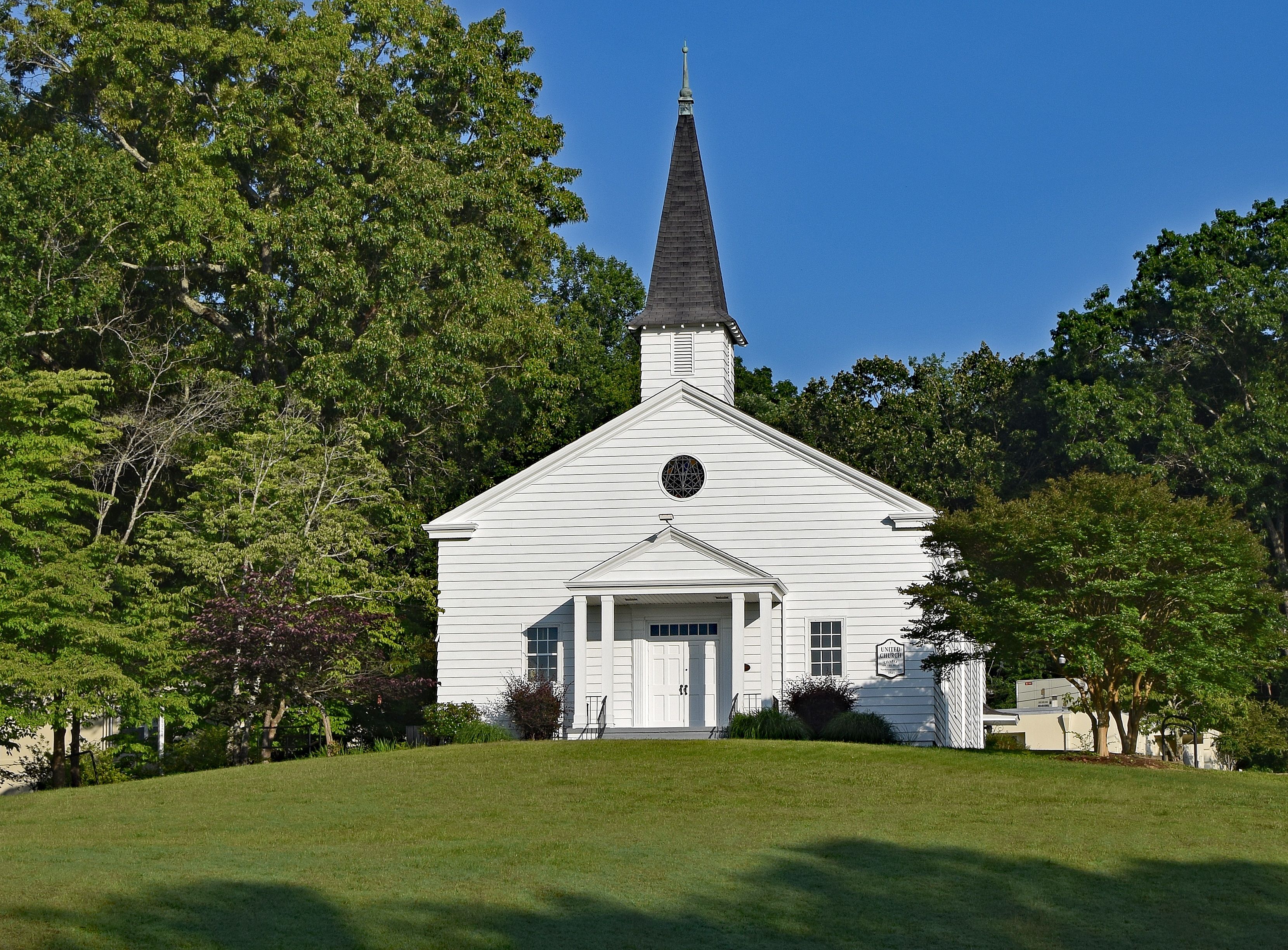 The white chapel above the green