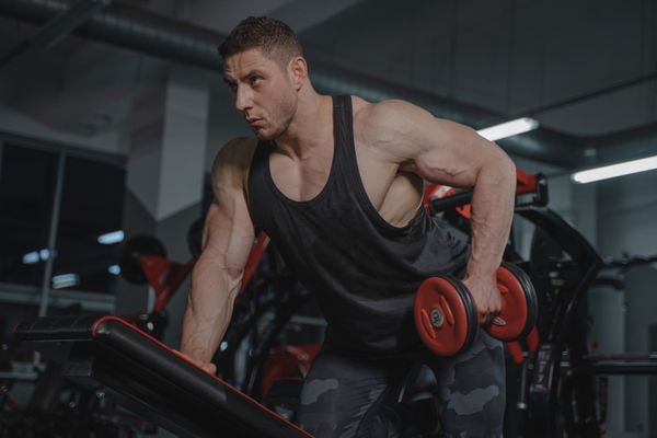 Man lifting a dumbbell
