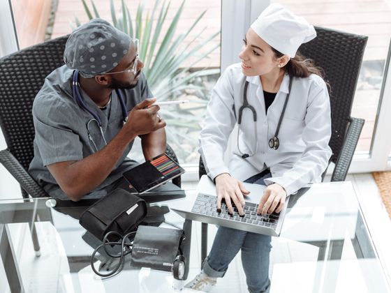 A physician presenting