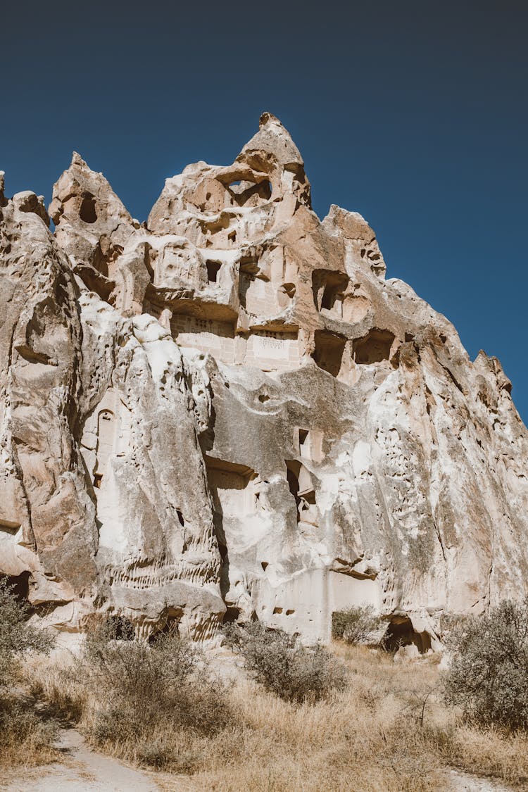 Man Made Carvings On A Mountain Rock