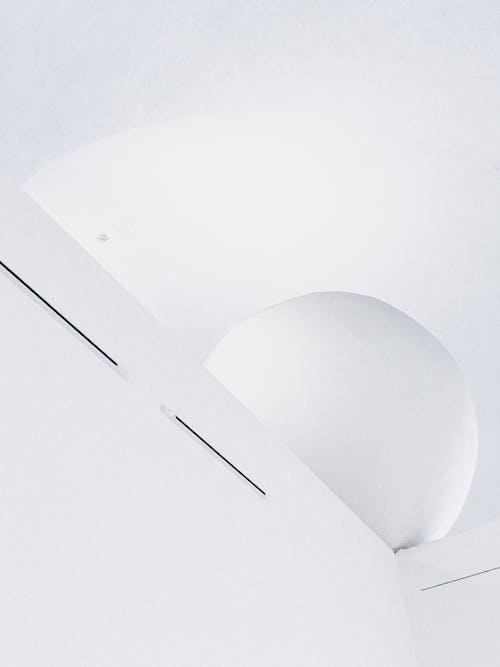 Geometric Shapes on White Ceiling 