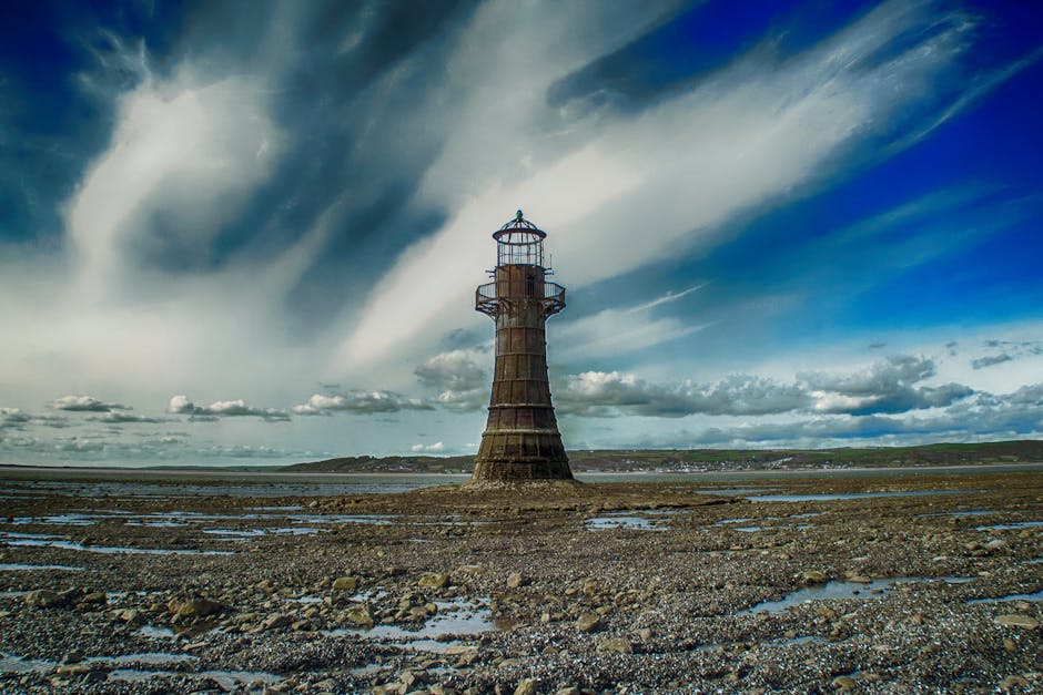 architecture, beach, clouds