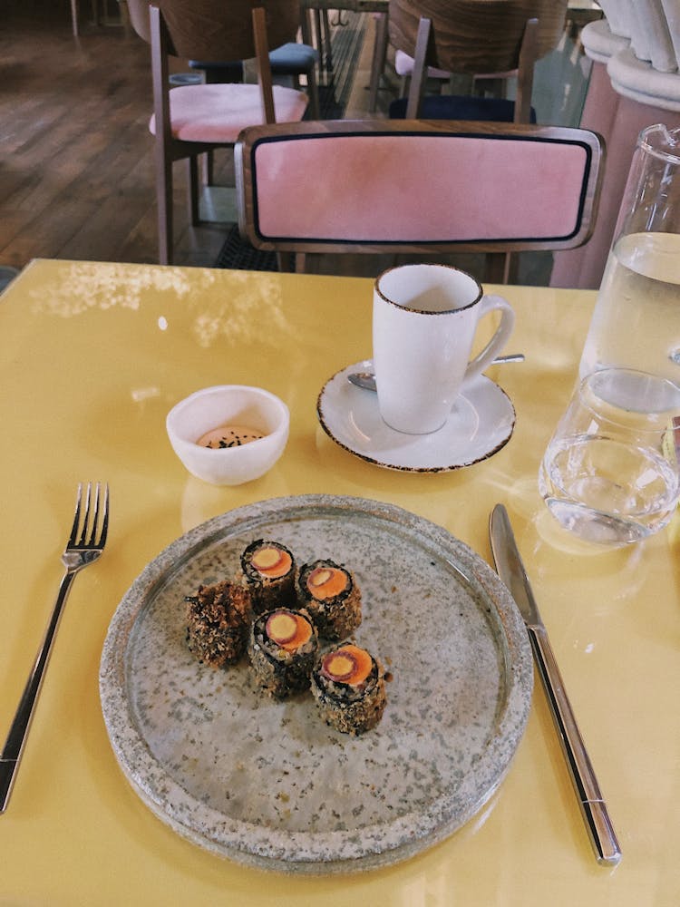 Fried Maki Rolls On A Plate