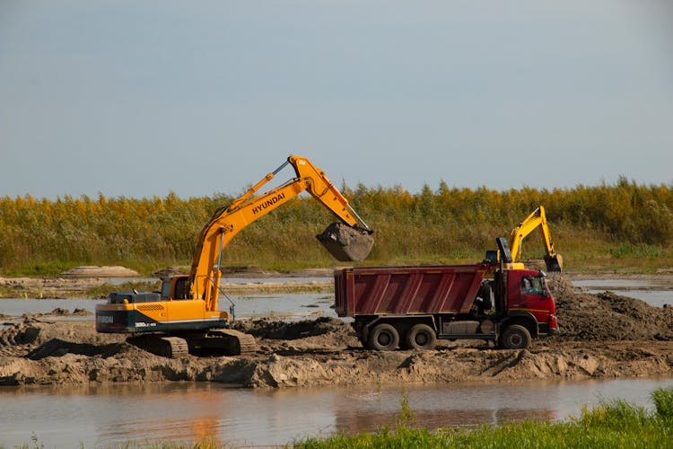 Construction Vehicles At Work