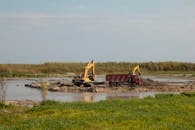 Diggers and Truck at Marsh