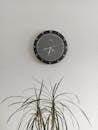 Black and Silver Round Analog Wall Clock