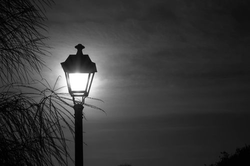 Free stock photo of black and white, street light, sun Stock Photo