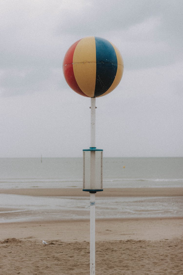 Colorful Beach Ball On Pole