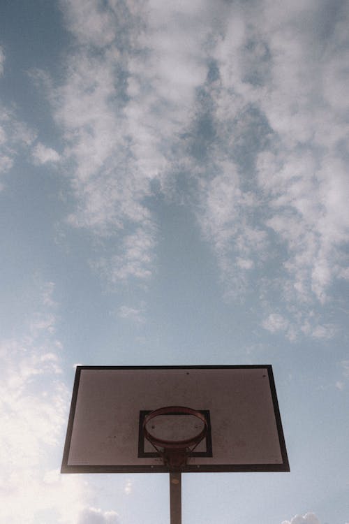 Free Basketball hoop against cloudy sky Stock Photo