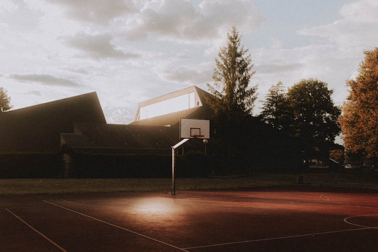 Empty Sports Ground On Street