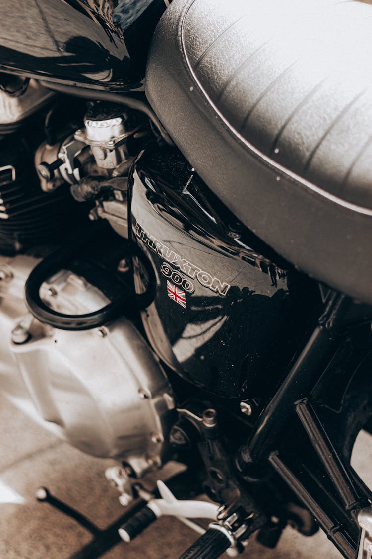 Sparkling Part Of Motorcycle Parked On Street