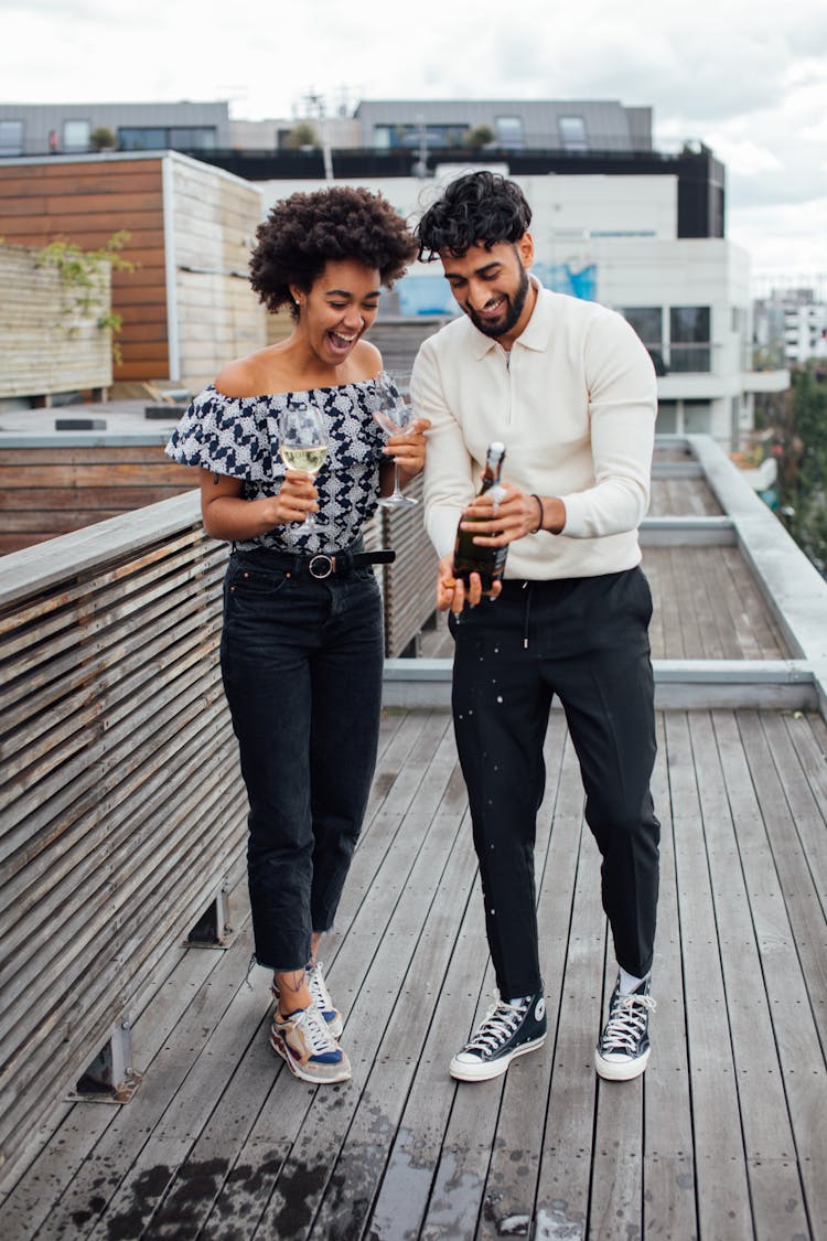 A Couple Having Drinks