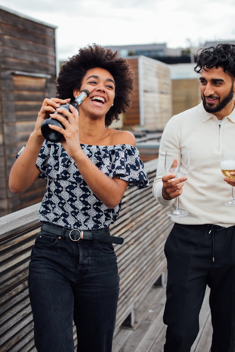 

A Couple Having Drinks