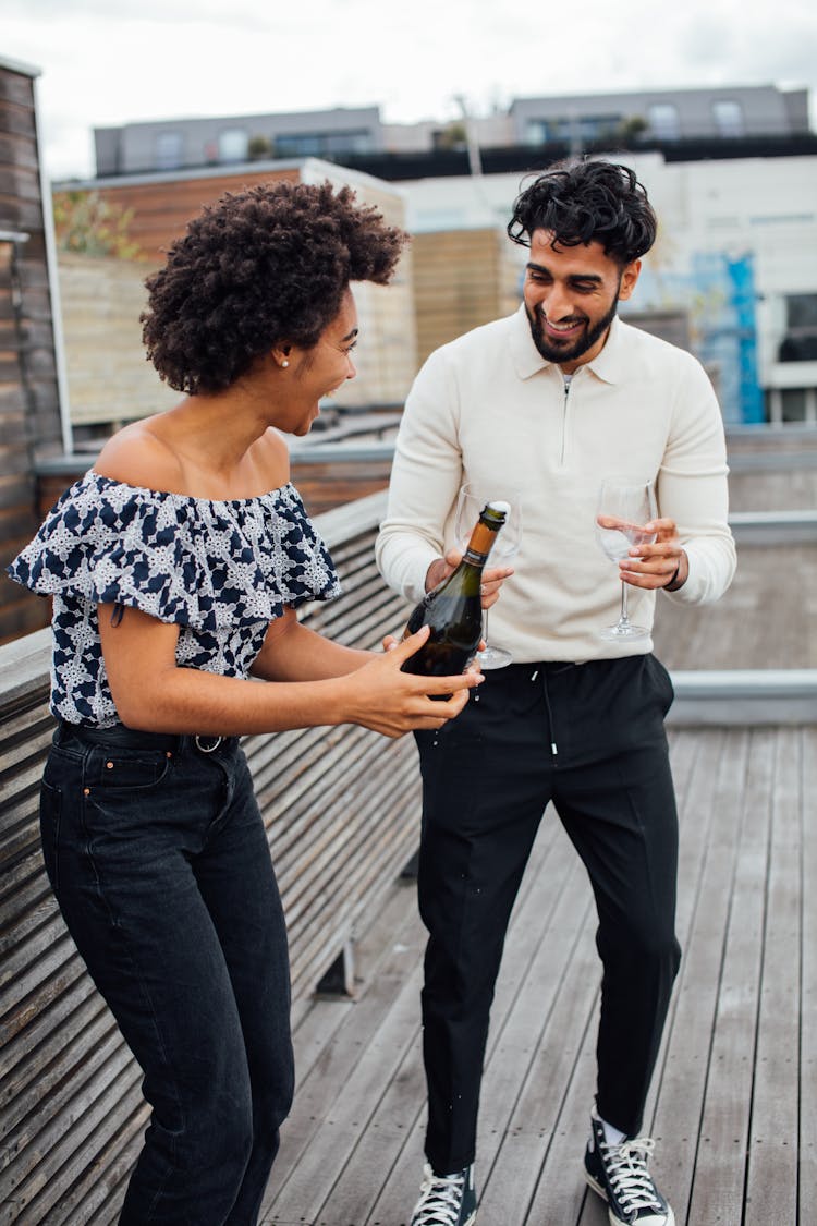 A Couple Having Drinks