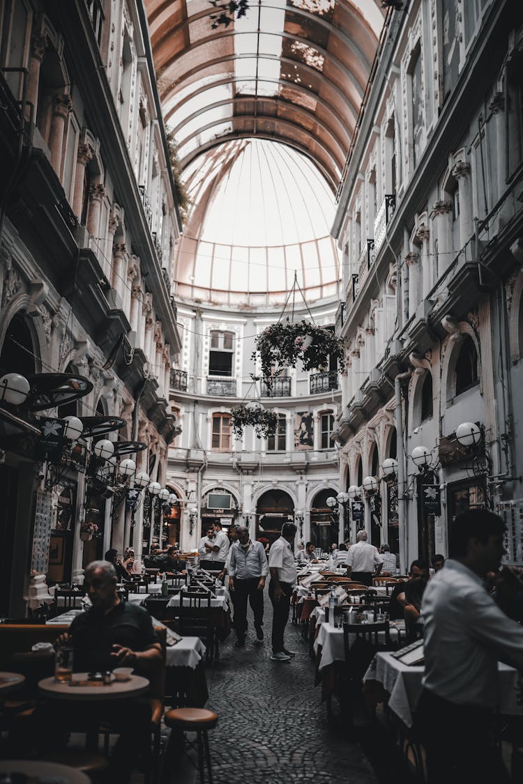 Cafe In Arched Passage With Round Shaped Ceiling