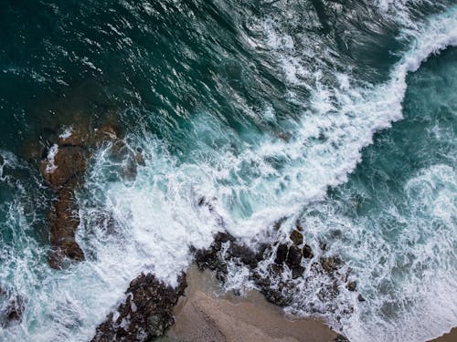 Aerial Photography of Ocean Waves 