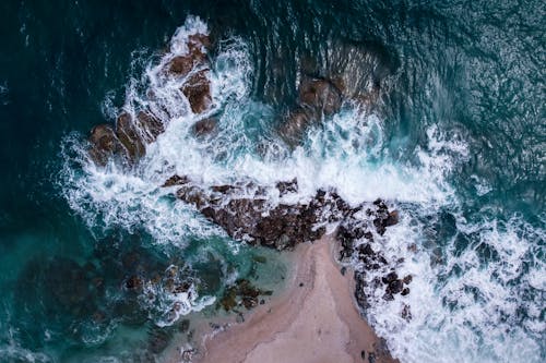 Ocean Waves Crashing on Shore