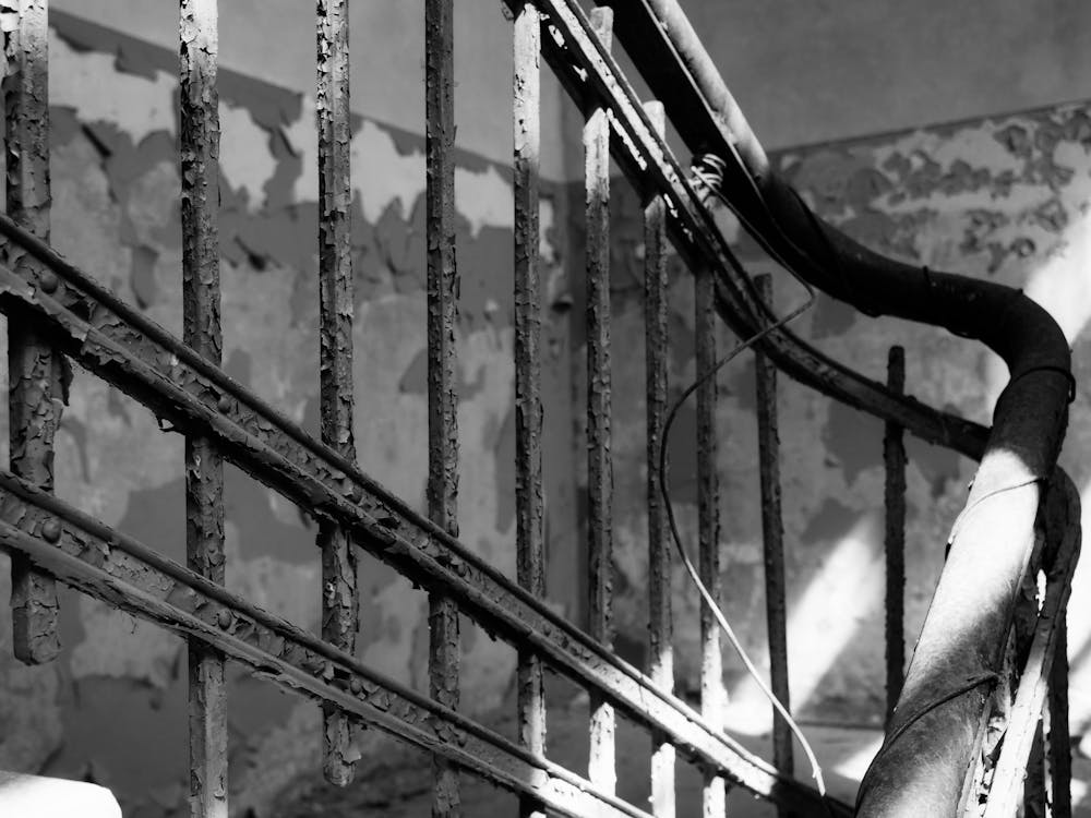 Free stock photo of abandoned building, rusty, staircase