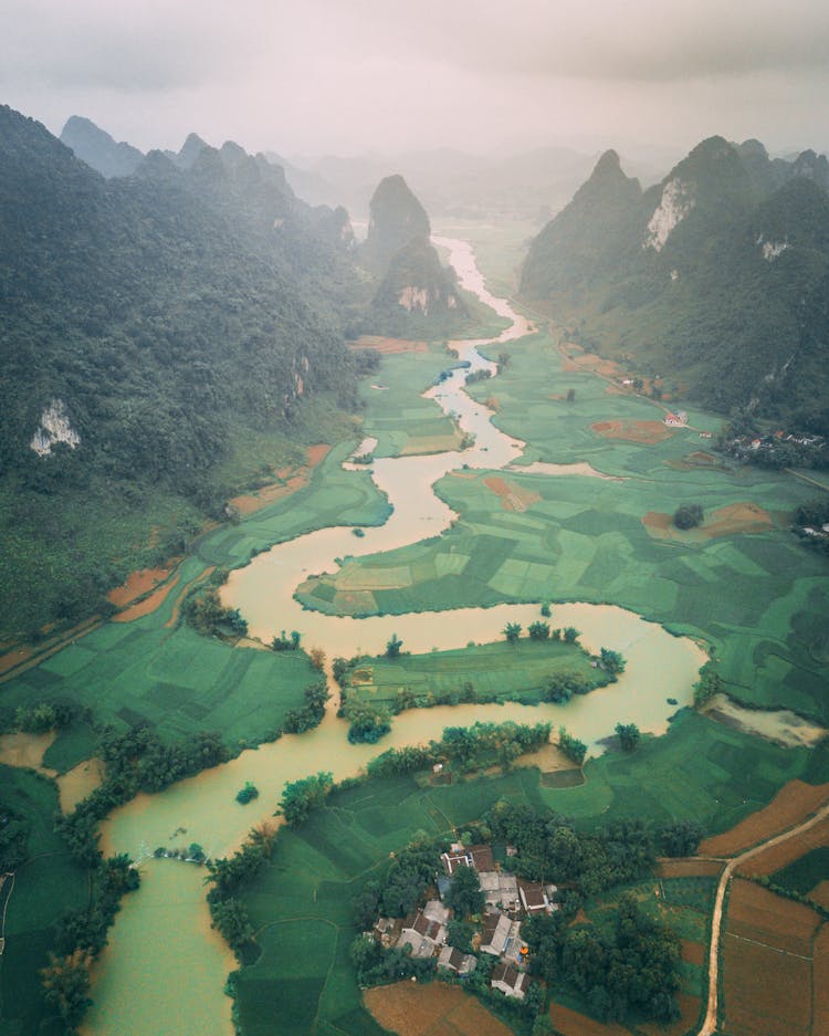Aerial View Of The Non Nuoc Cao Bang UNESCO Global Geopark