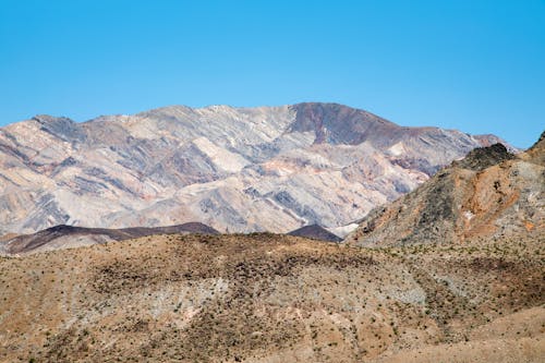 Free Barren Landscape of Death Valley, Nevada, California, USA Under Blue Sky Stock Photo