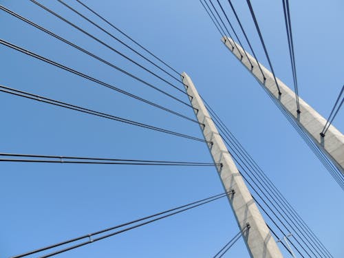 Low Angle Photography of Cable Railings at Daytime