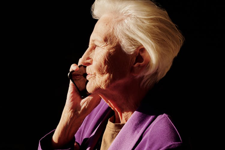 Elderly Woman Talking On The Phone