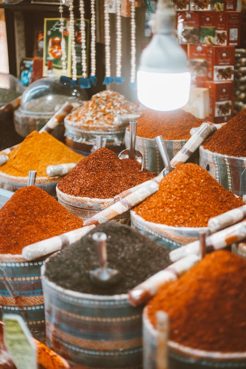 Free Assorted Spices in the Market Stock Photo
