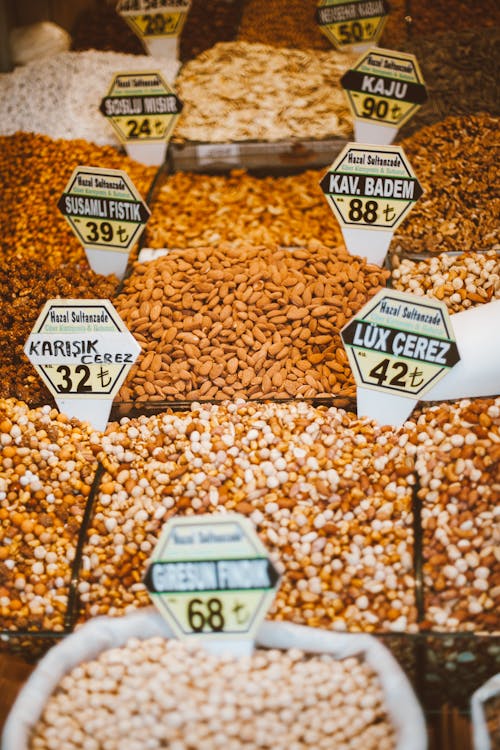 Foto profissional grátis de demonstrado, feira, frutas secas