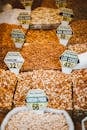 Piles of Dried Fruits and Nuts for Sale