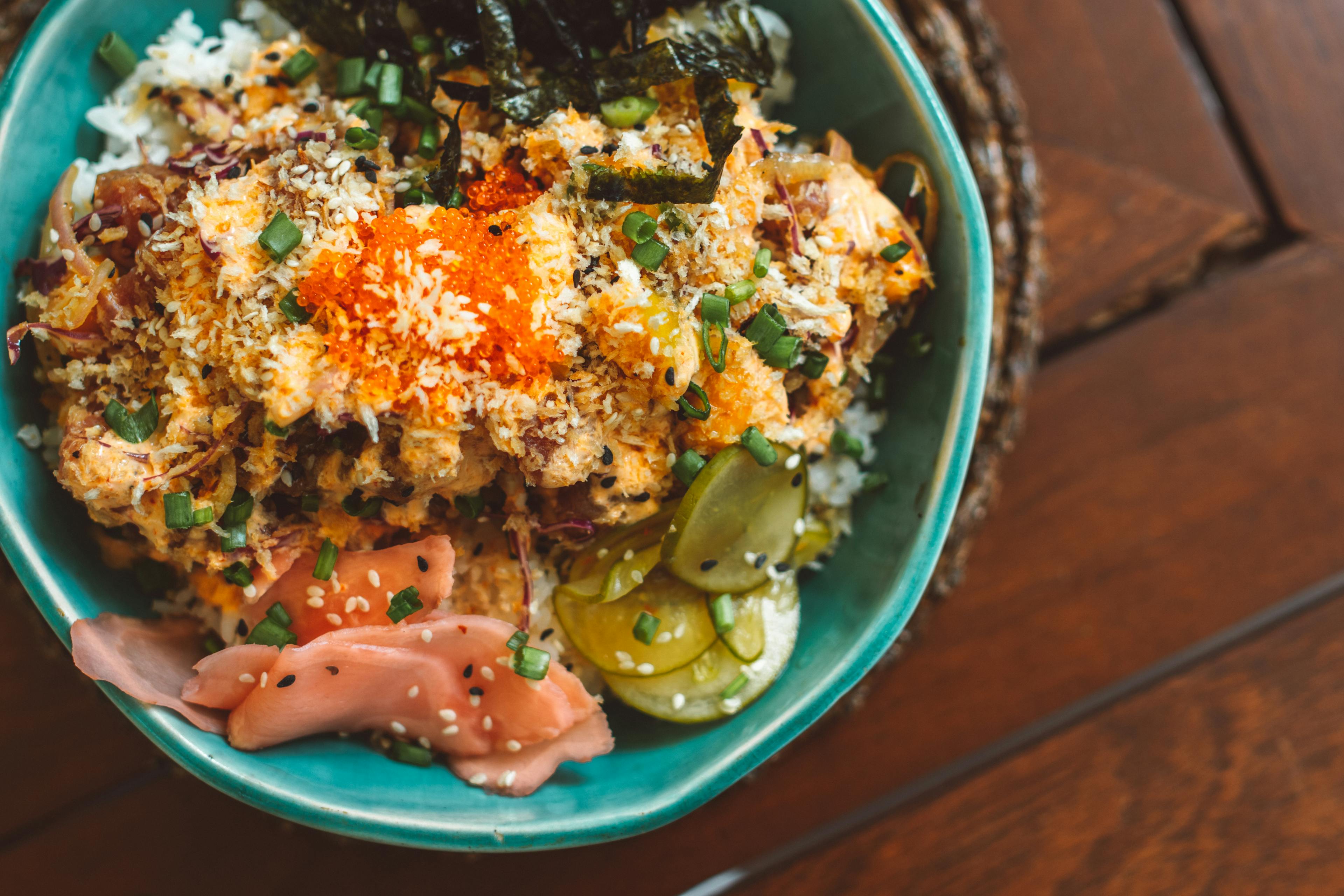 Food on Ceramic Bowl