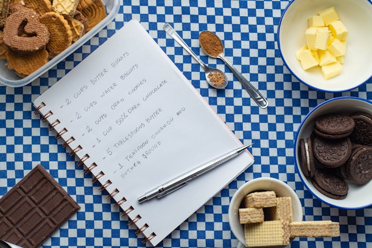 A Recipe Written On A Notebook