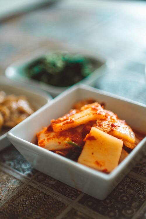 Free Kimchi in a Ceramic Bowl Stock Photo