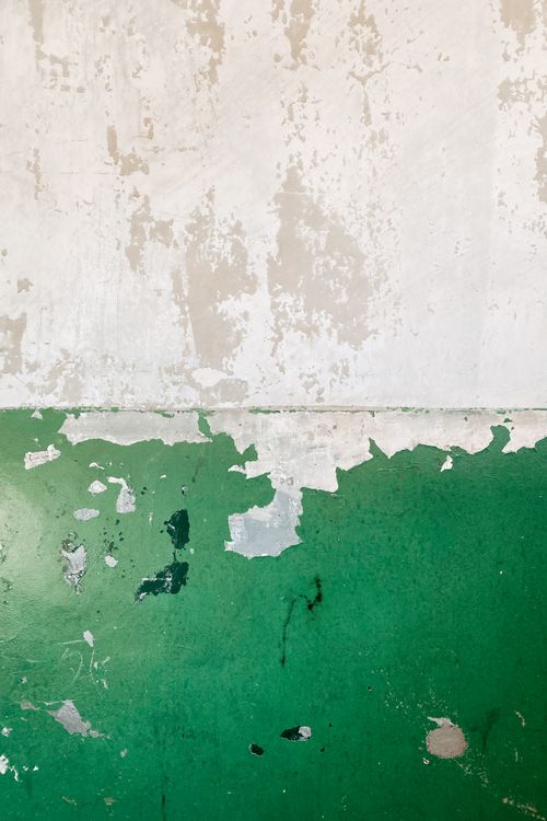 Free Abstract texture of a worn and peeling green and white wall in Xian Shi, China. Stock Photo