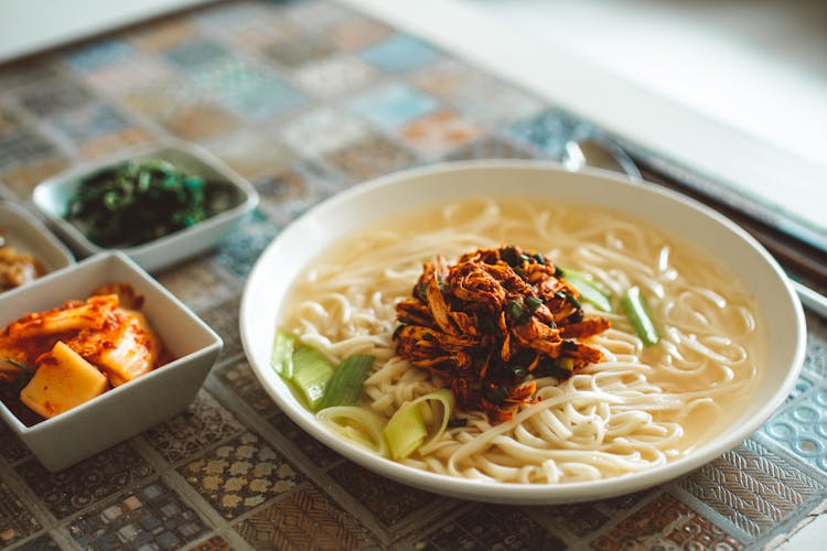 Traditional Asian Cuisine Serving On Table