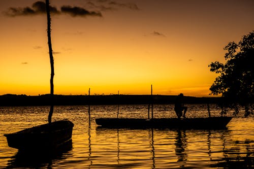 Photos gratuites de à contre-jour, bateau, ciel coucher de soleil