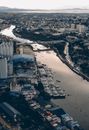 Aerial View of A River Across the City