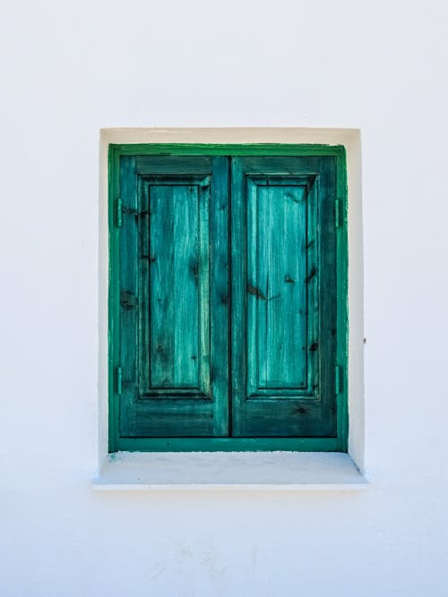 Free Green Wooden Window Shutter Stock Photo