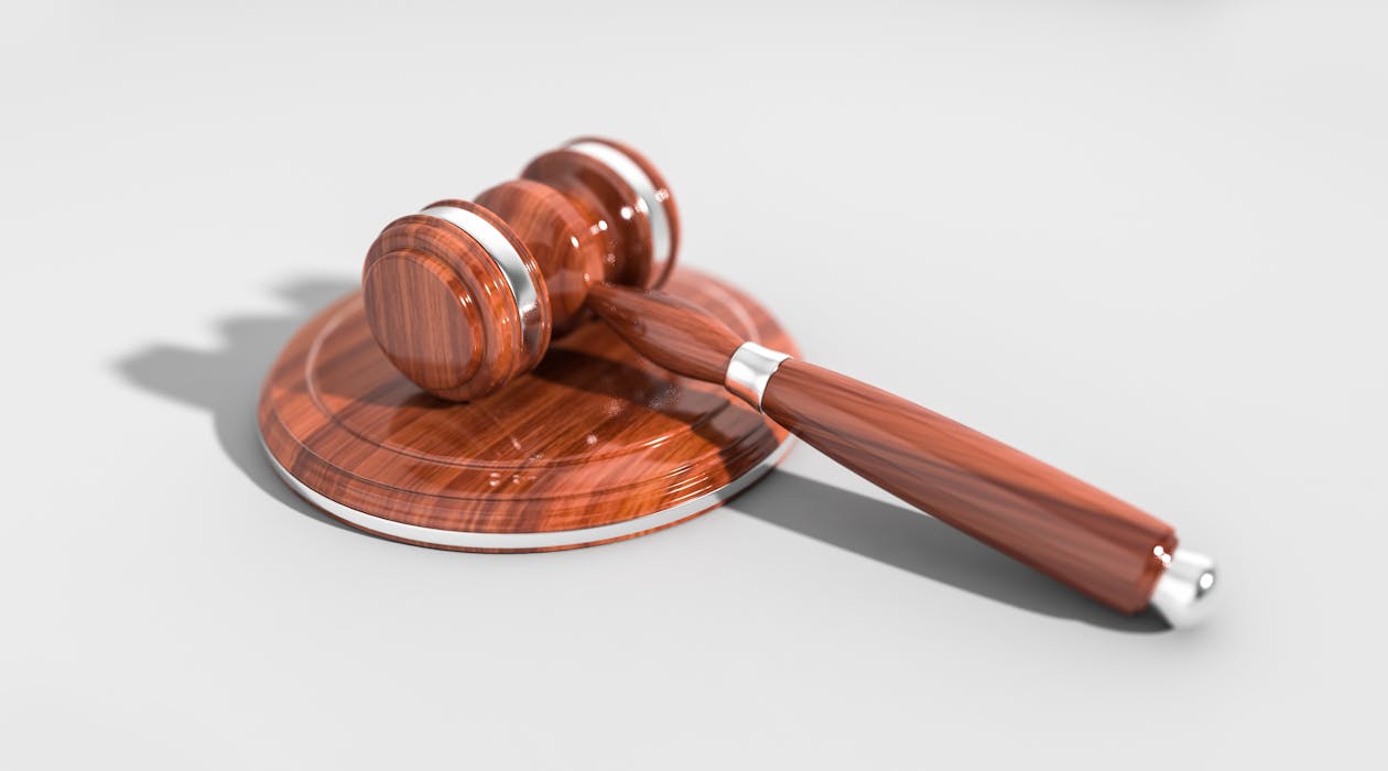 Brown Wooden Gavel With White Background