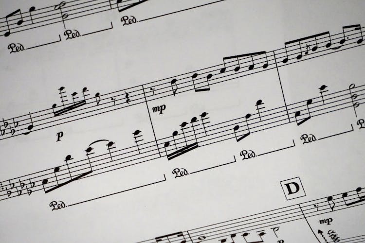  Music Sheet Showing Musical Notes