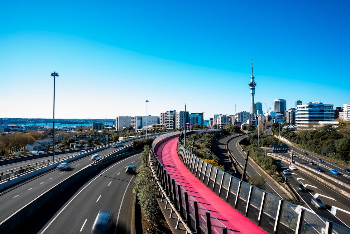 Photos gratuites de auckland, autoroute, chemin de lumière