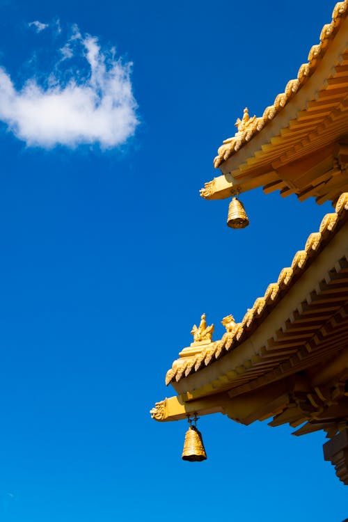 Pagoda Roof Against Blue Sky