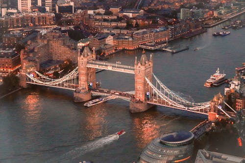 Darmowe zdjęcie z galerii z fotografia lotnicza, londyn, most